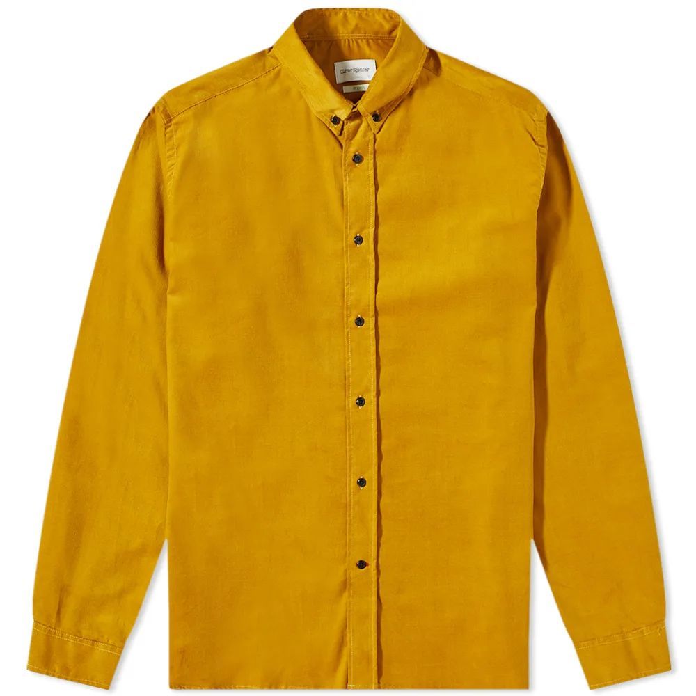 Men's Cord Brook Button Down Shirt Yellow