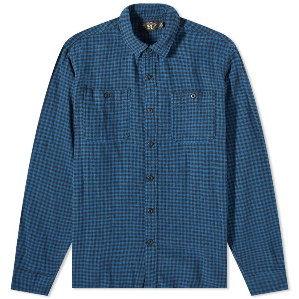 Men's Farell Check Shirt Blue/Sulphur Black