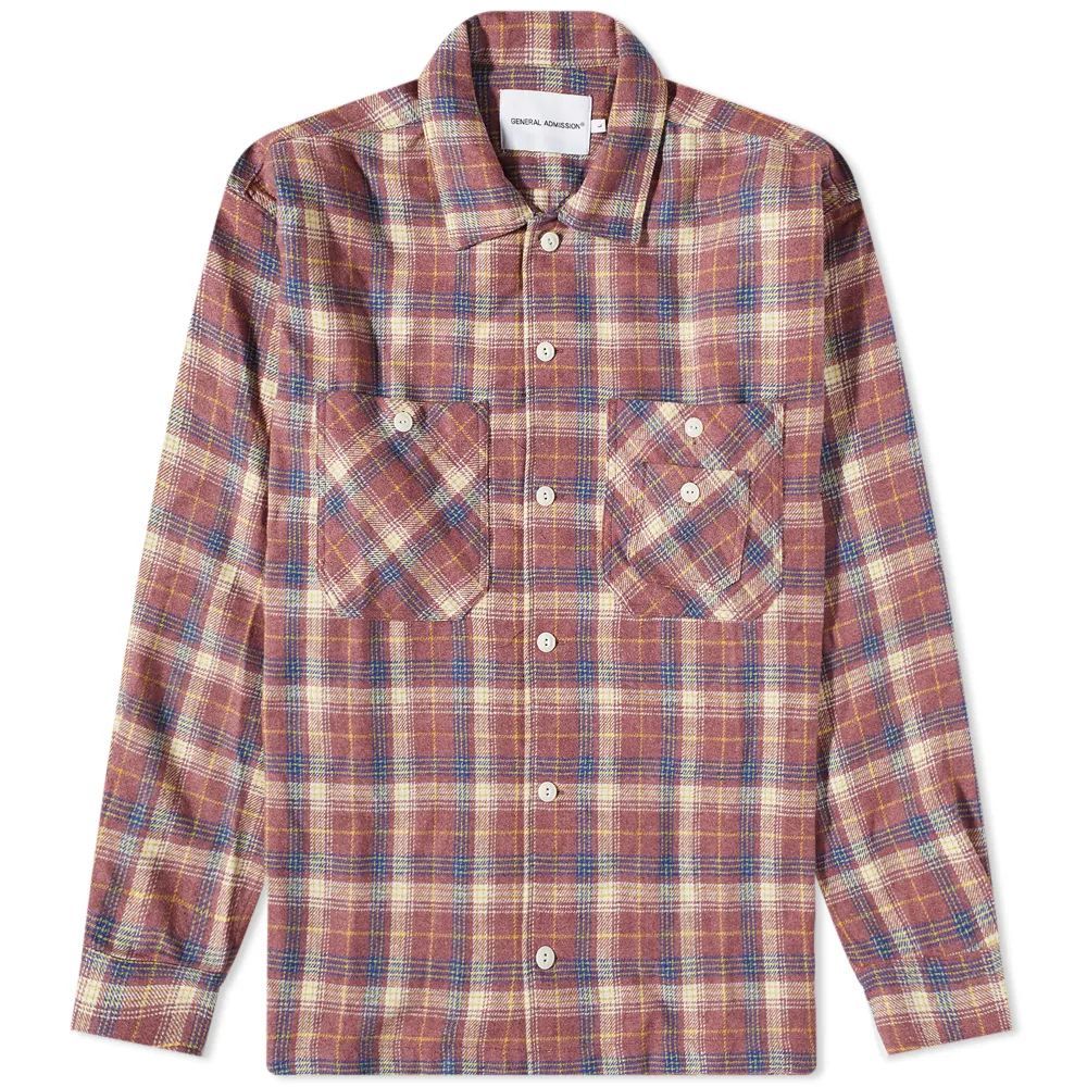 Men's Flannel Plaid Shirt Plum