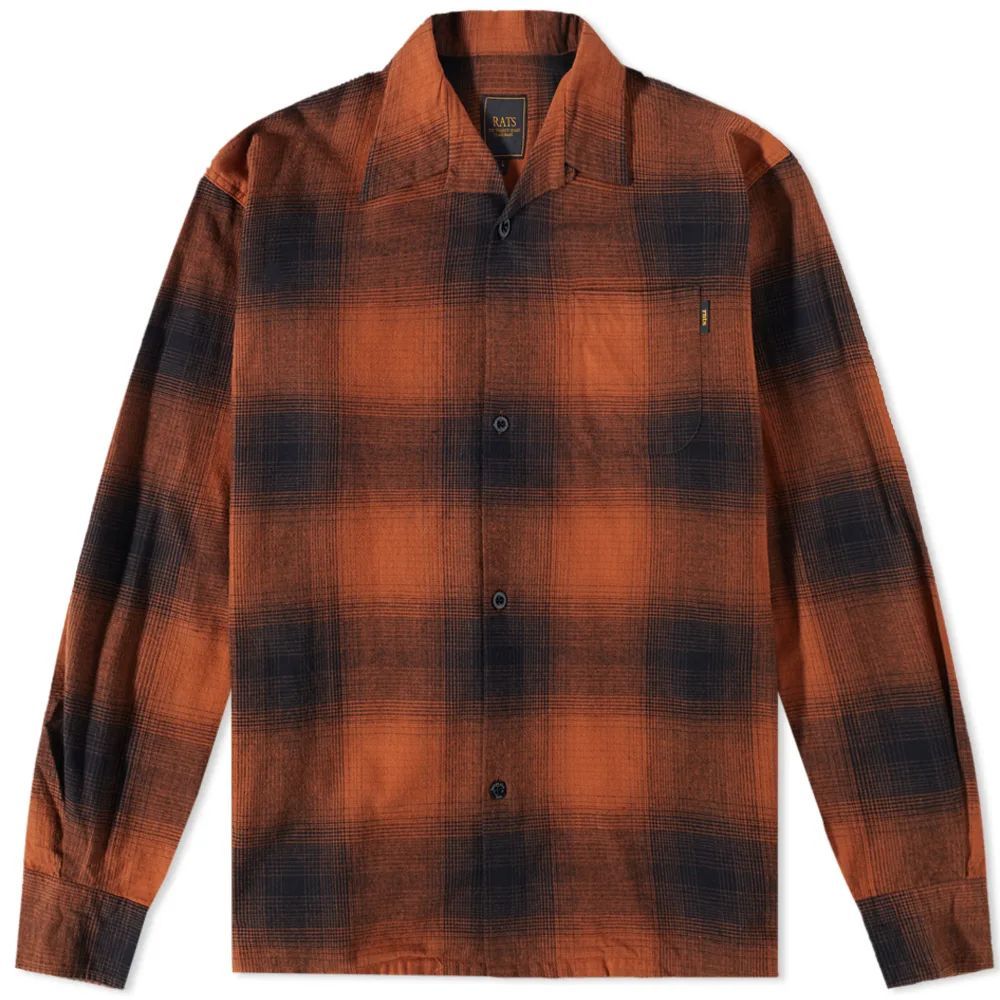 Men's Cotton Ombre Check Shirt Brown Check