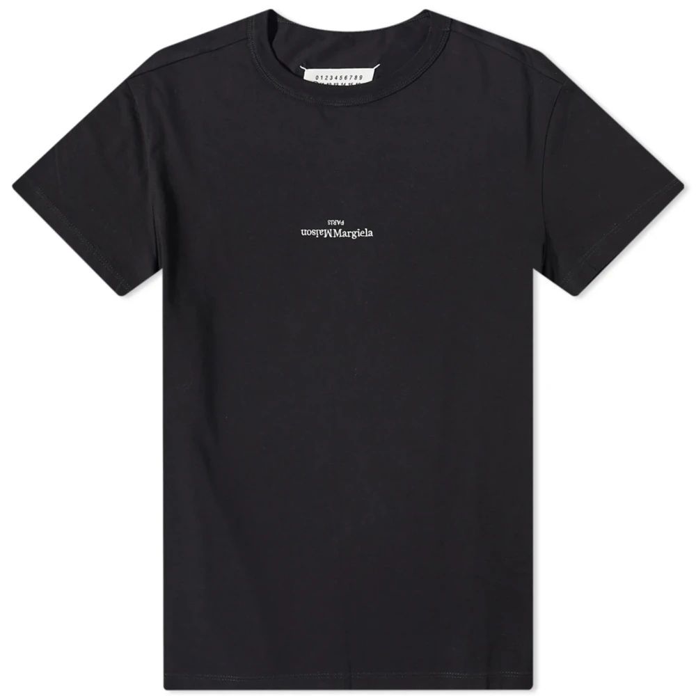 Men's Embroidered Text Logo T-Shirt Black/White