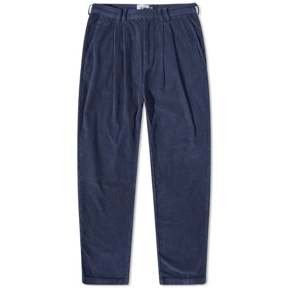 Men's Classic Pleated Cord Pant Navy