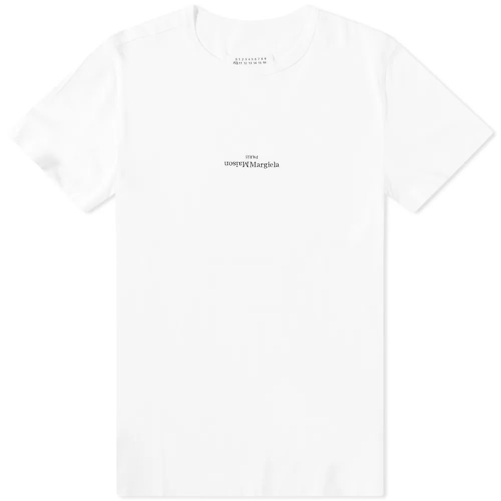 Men's Embroidered Text Logo T-Shirt White/Black