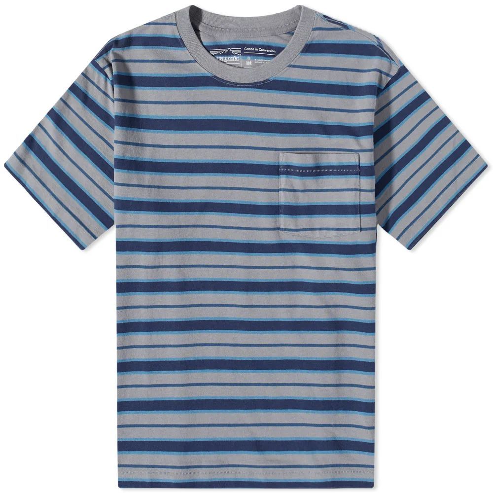 Men's Cotton in Conversion Pocket T-Shirt Skater Stripe: Noble Grey