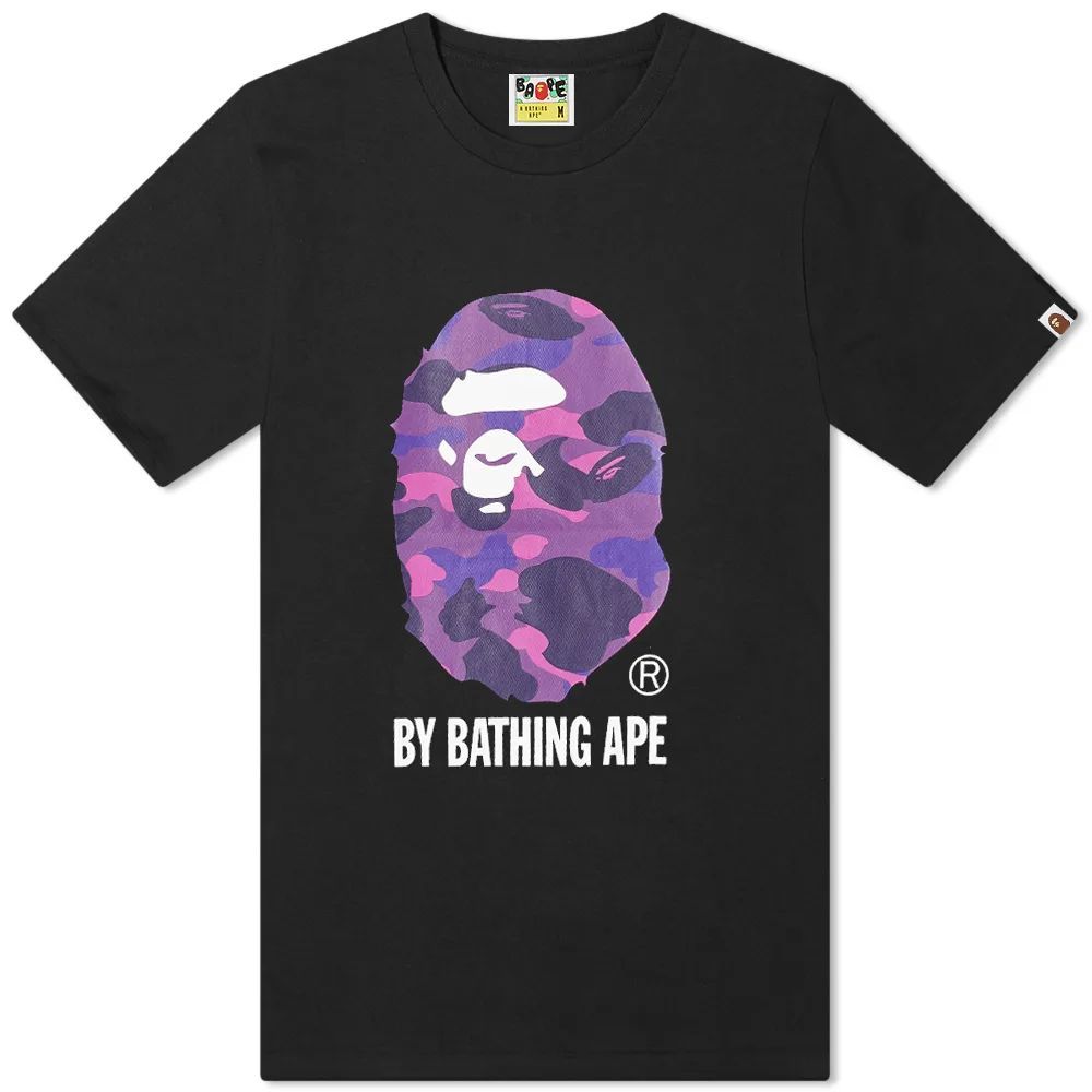 Men's Color Camo By Bathing Ape T-Shirt Black X Purple