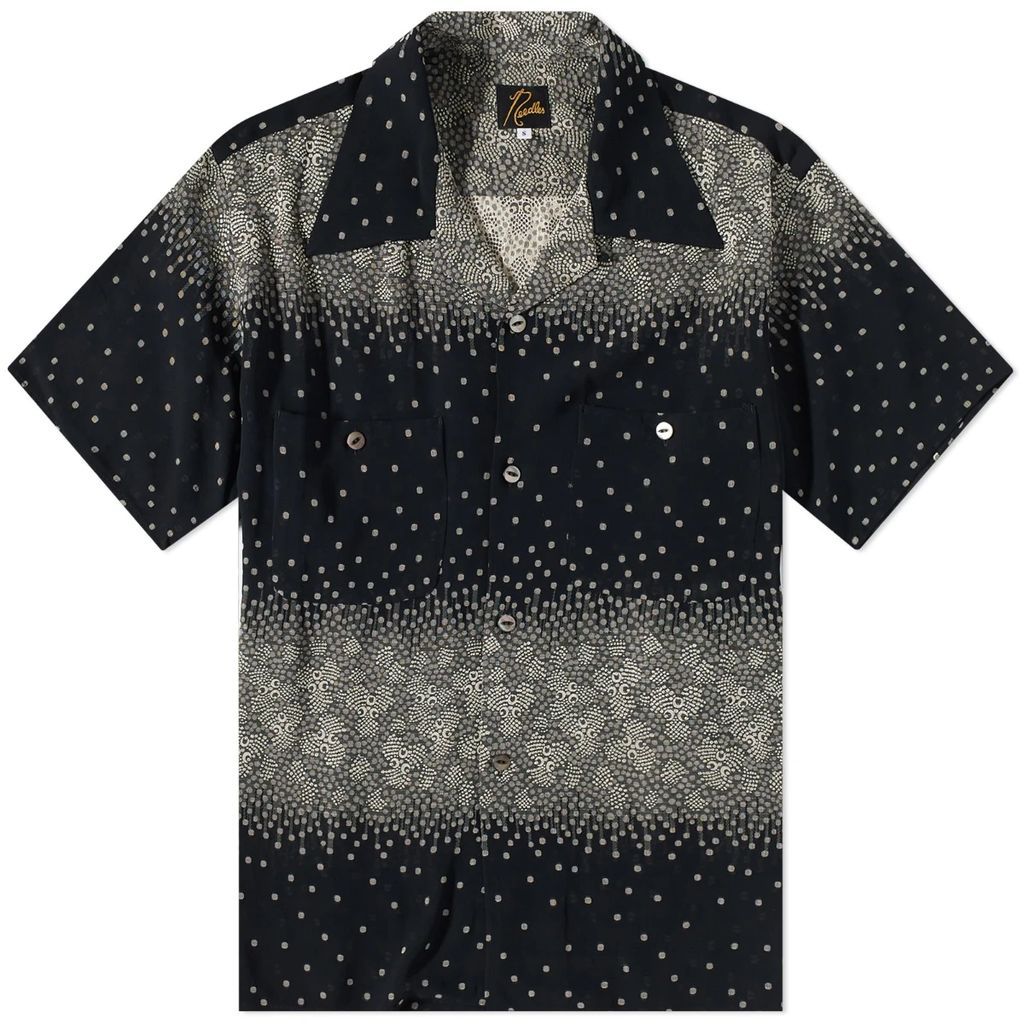 Men's Dot Stripe Jacquard One Up Vacation Shirt Black