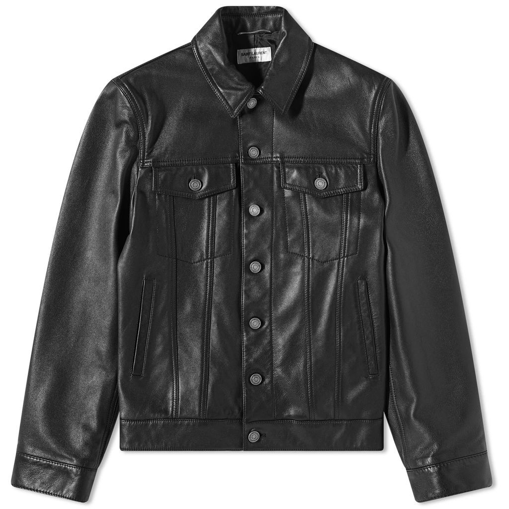 Men's Classic Leather Western Jacket Black