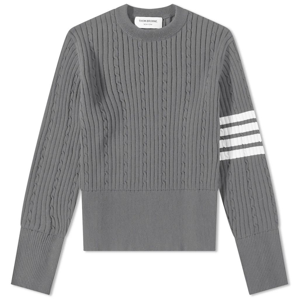 Men's Engineered Stripe Cable Knit Light Grey