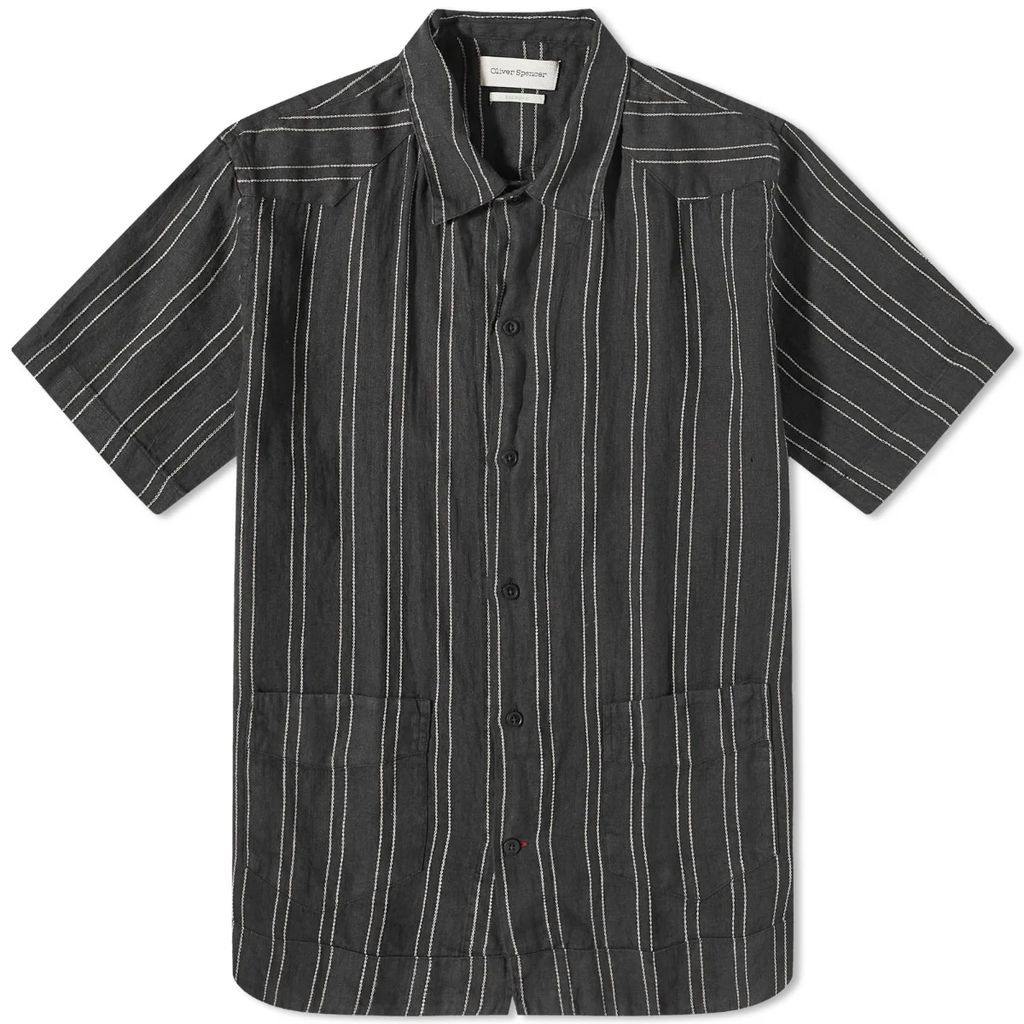 Men's Cuban Short Sleeve Shirt Black