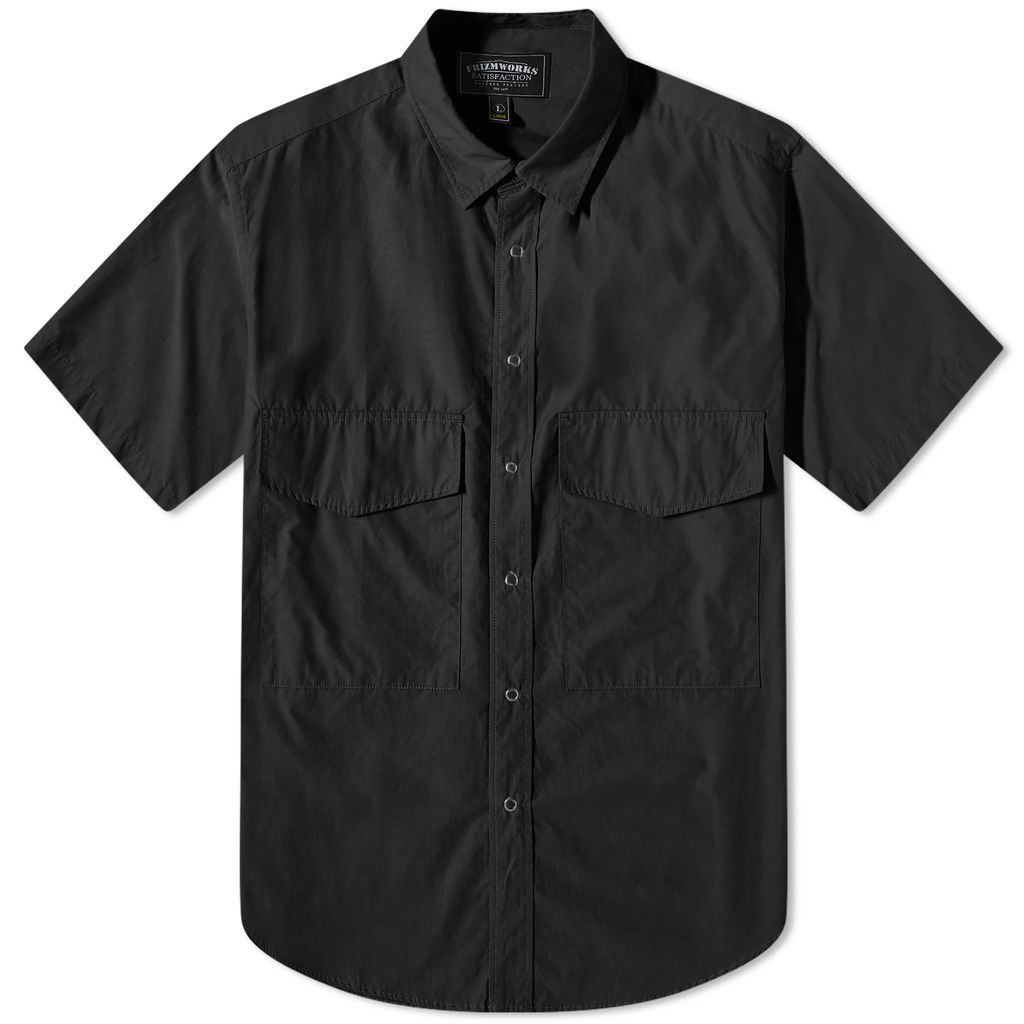 Men's Double Pocket Short Sleeve Shirt Black