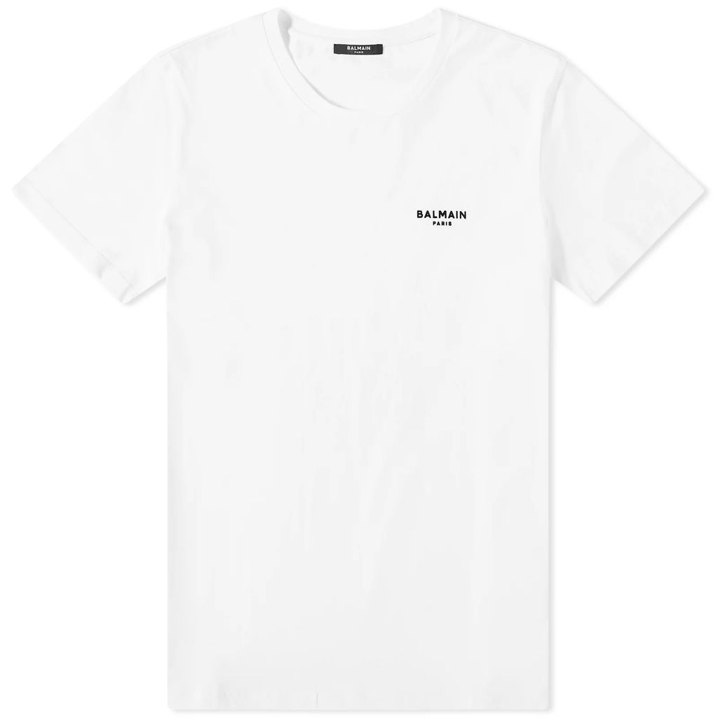 Men's Flock Small Logo T-Shirt White/Black