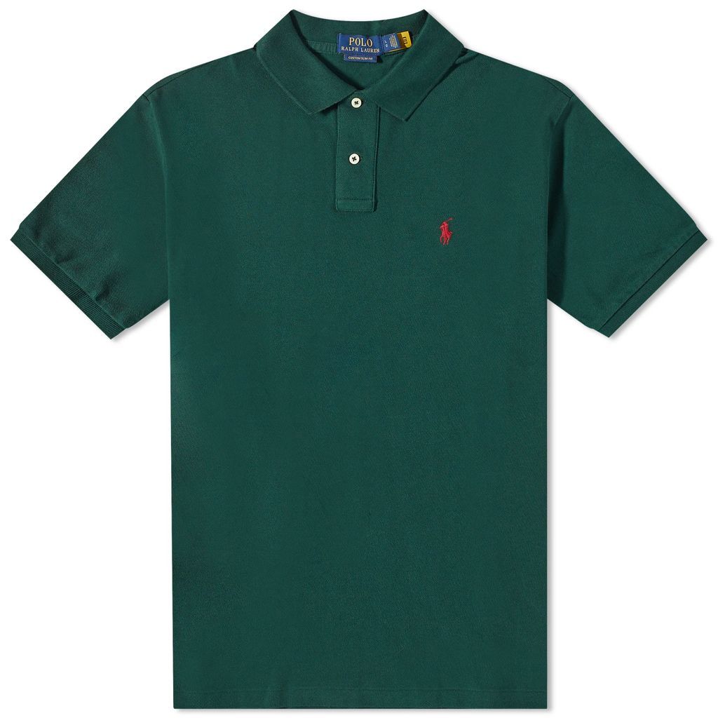 Men's Cusotm Slim Fit Polo College Green