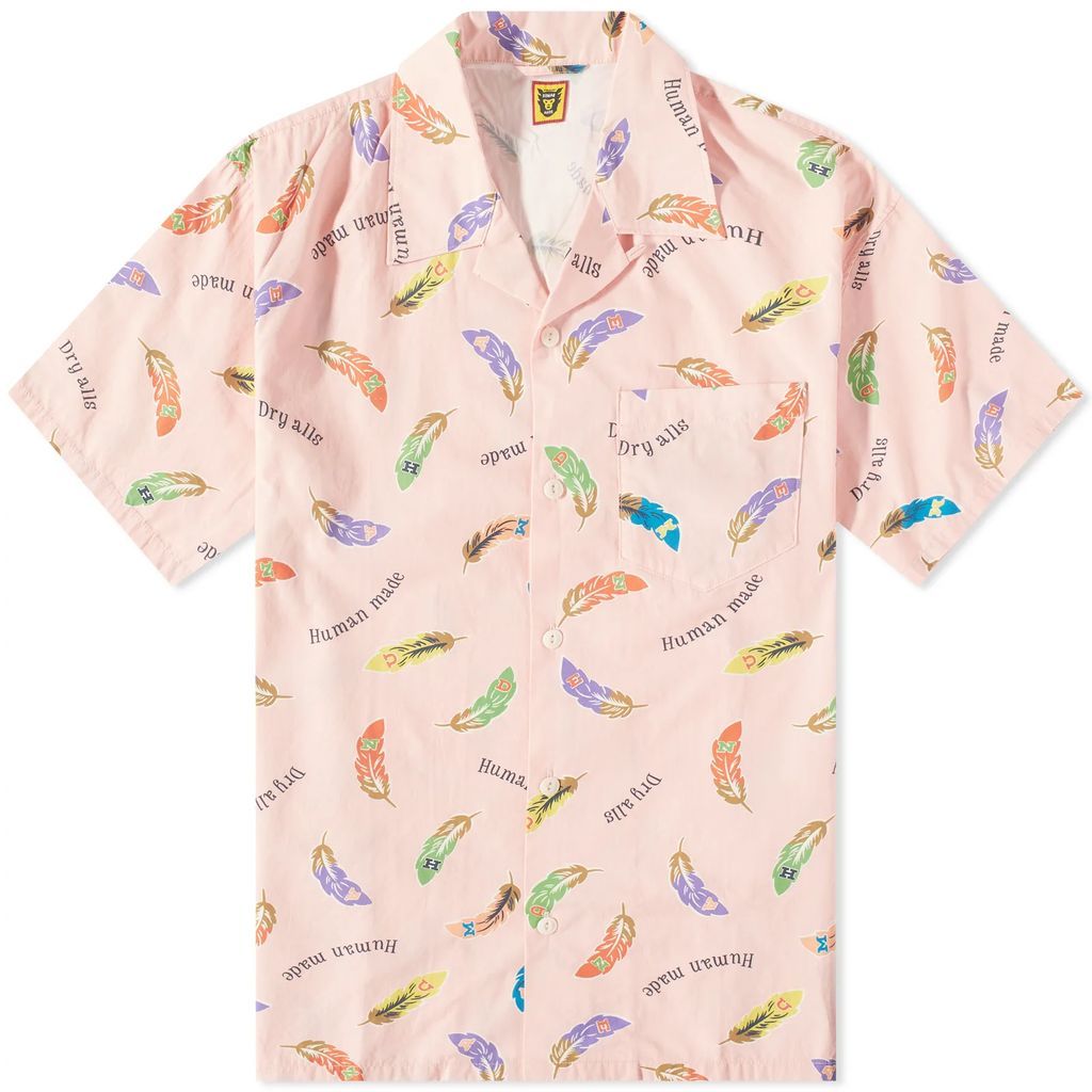 Men's Feather Aloha Vacation Shirt Pink