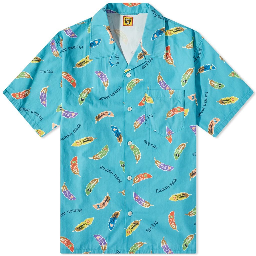 Men's Feather Aloha Vacation Shirt Blue