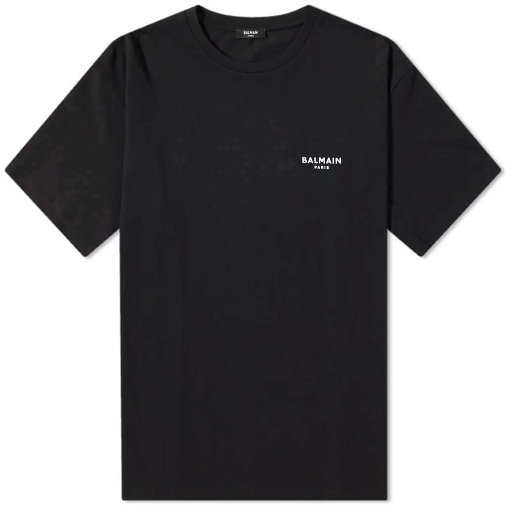 Men's Flock Small Logo T-Shirt Black/White