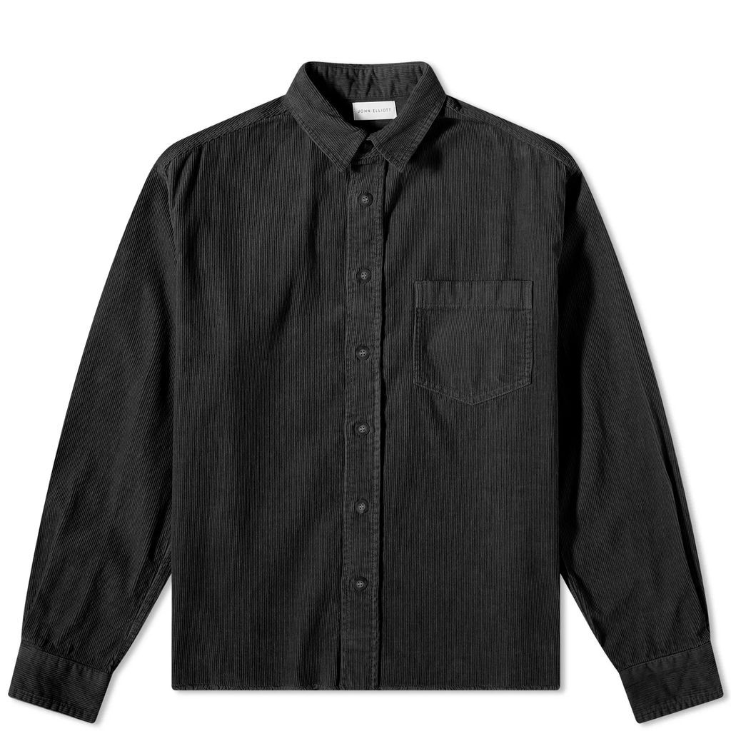 Men's Corduroy Hemi Oversized Shirt Black