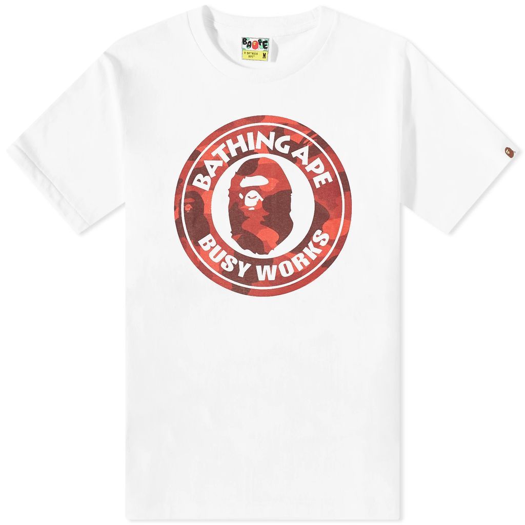 Men's Colour Camo Busy Works T-Shirt White/Red