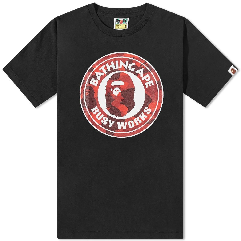 Men's Colour Camo Busy Works T-Shirt Black/Red