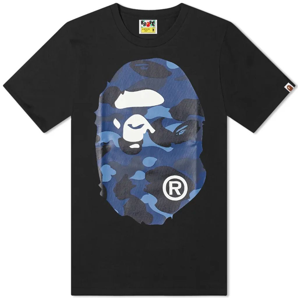 Men's Colour Camo Big Ape Head T-Shirt Black/Navy