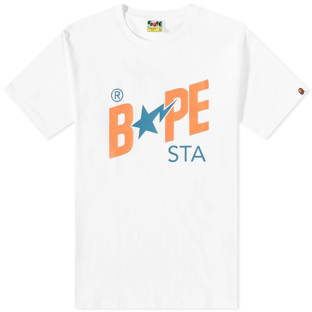 Men's Colours Bape Sta Logo T-Shirt White