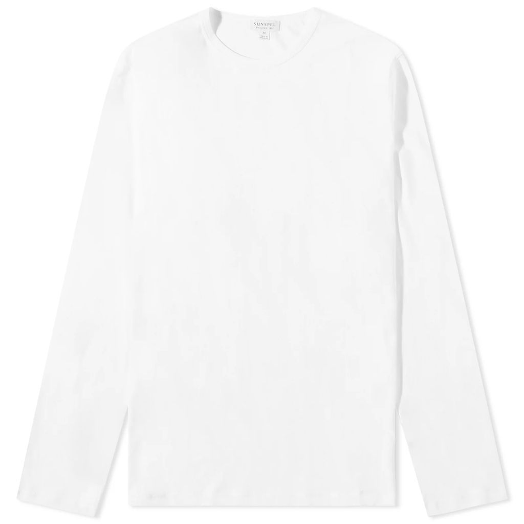 Men's Long Sleeve Crew Neck T-Shirt White