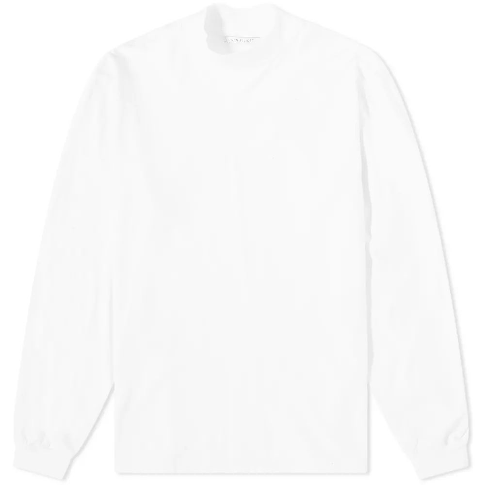 Men's Long Sleeve Mock Neck T-Shirt White