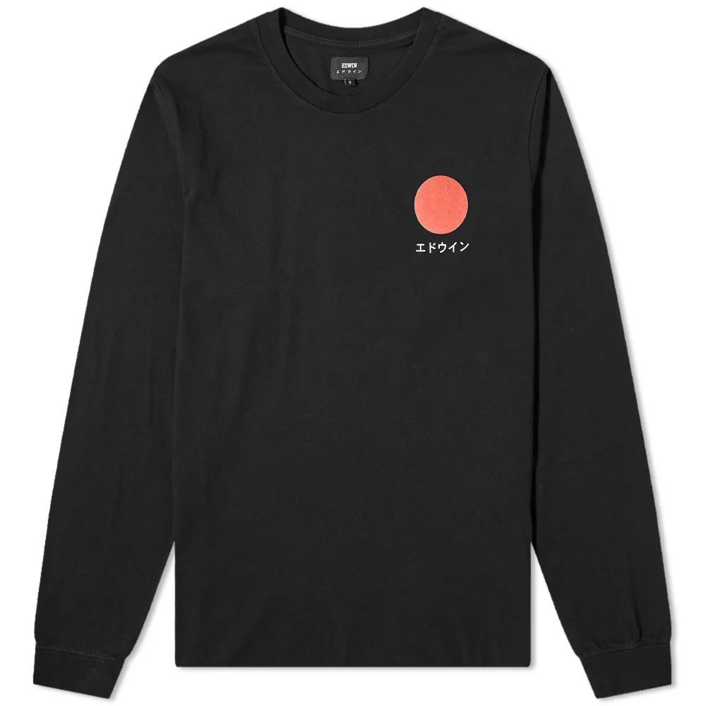 Men's Long Sleeve Japanese Sun T-Shirt Black