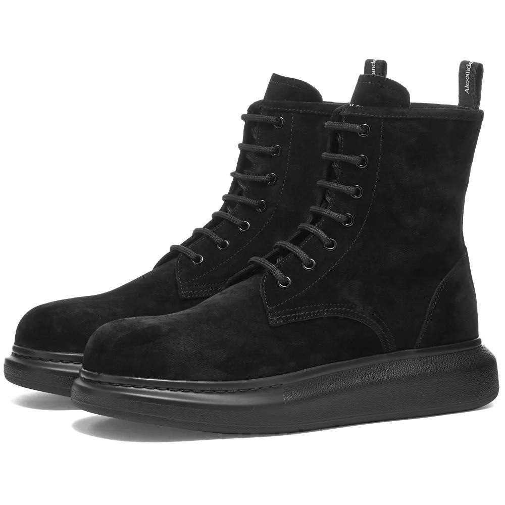 Men's Leather Wedge Sole Boot Black