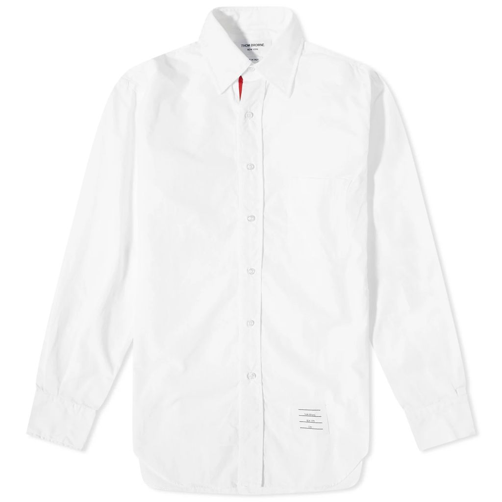 Men's Grosgrain Placket Solid Poplin Shirt White