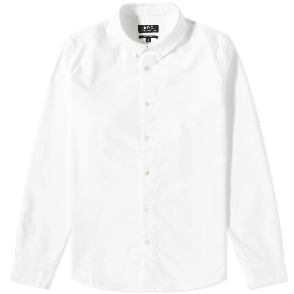 Men's Greg Logo Button Down Oxford Shirt White