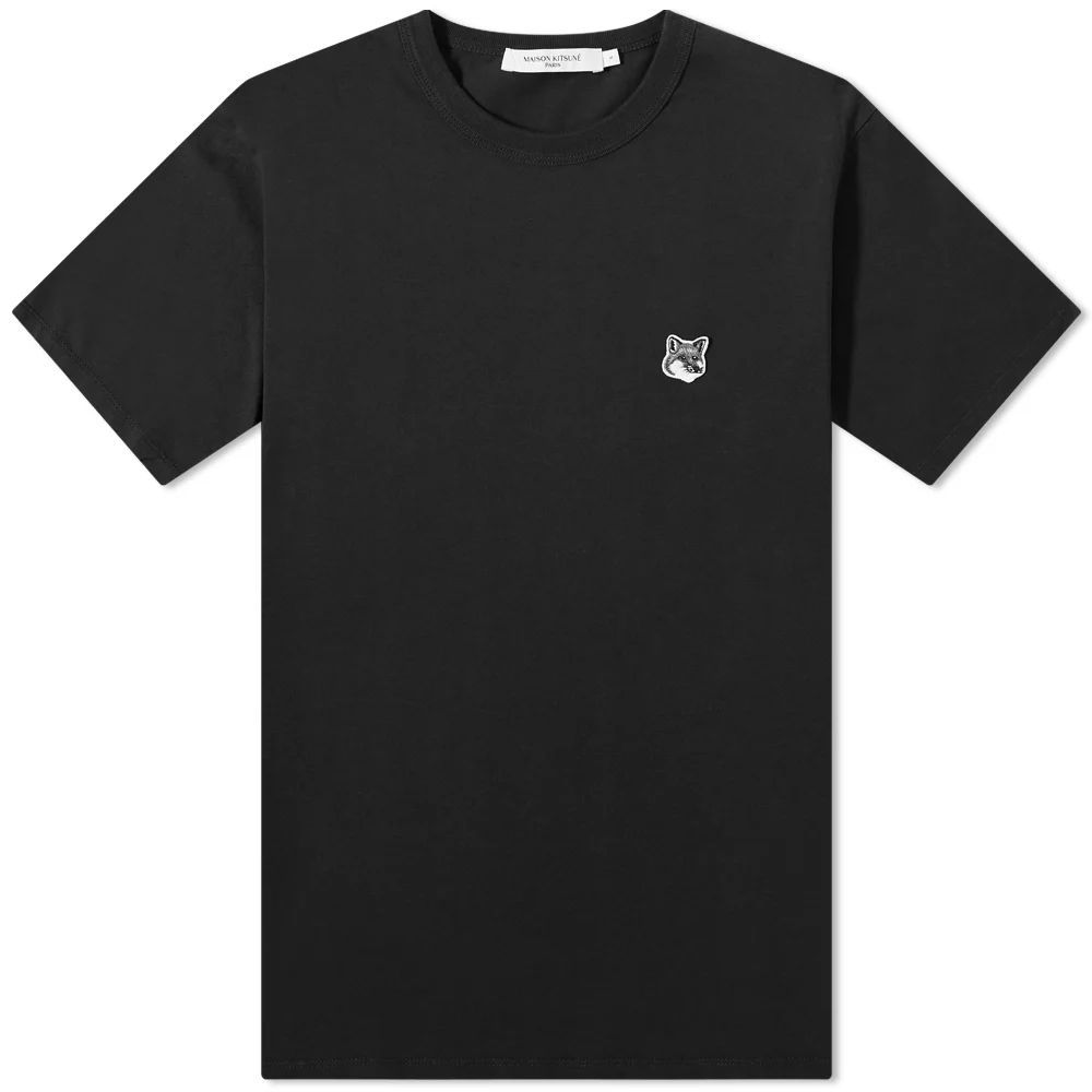 Men's Grey Fox Head Patch Classic T-Shirt Black