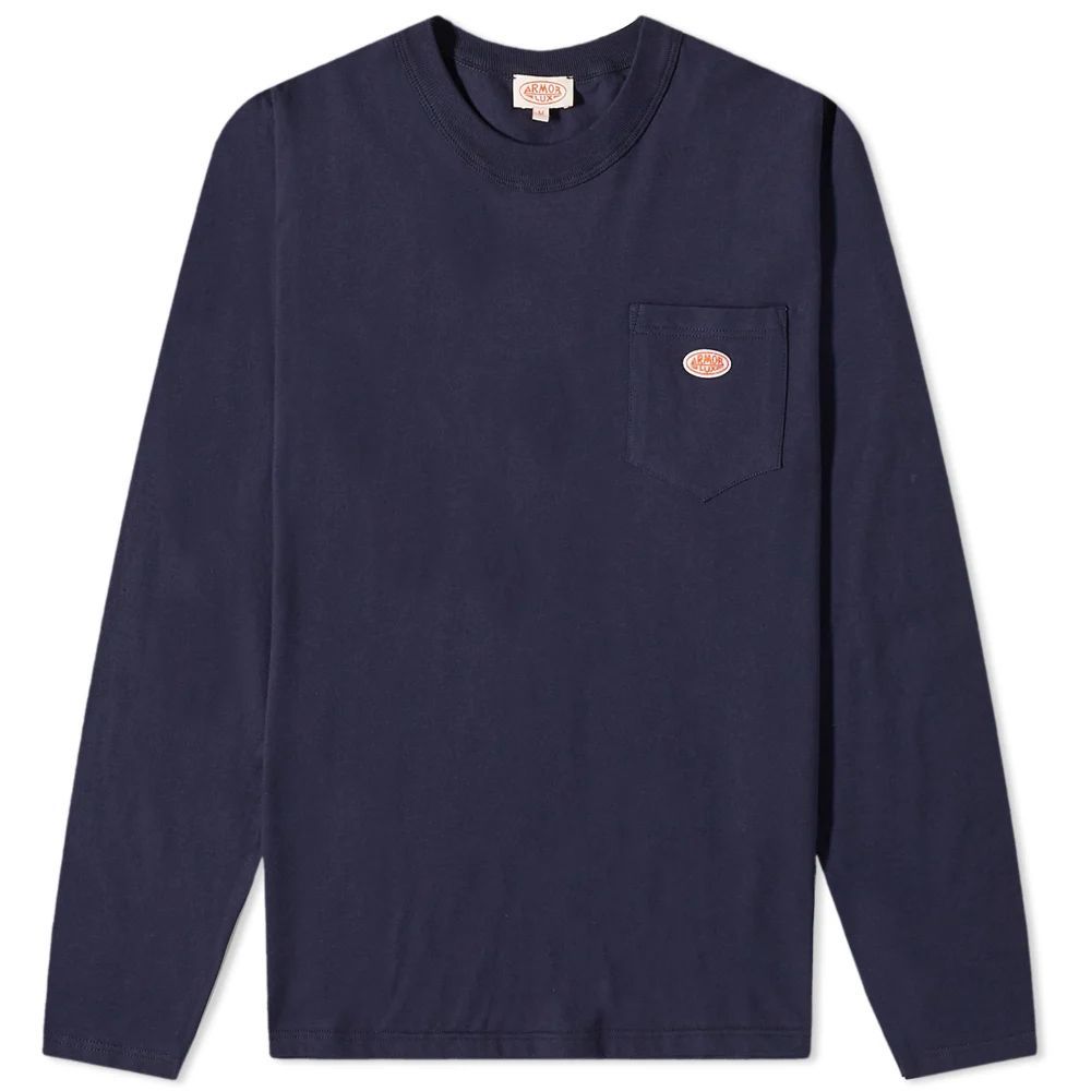 Men's Long Sleeve Logo Pocket T-Shirt Navy