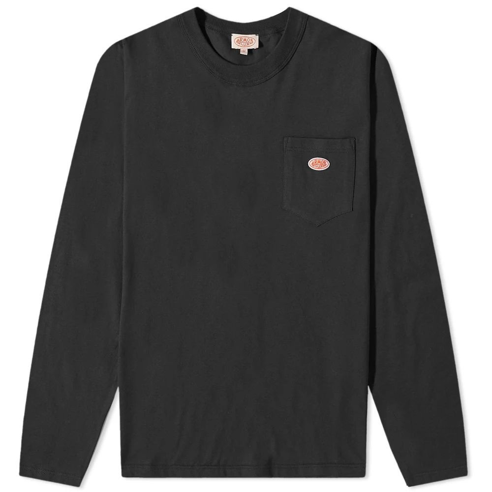Men's Long Sleeve Logo Pocket T-Shirt Black