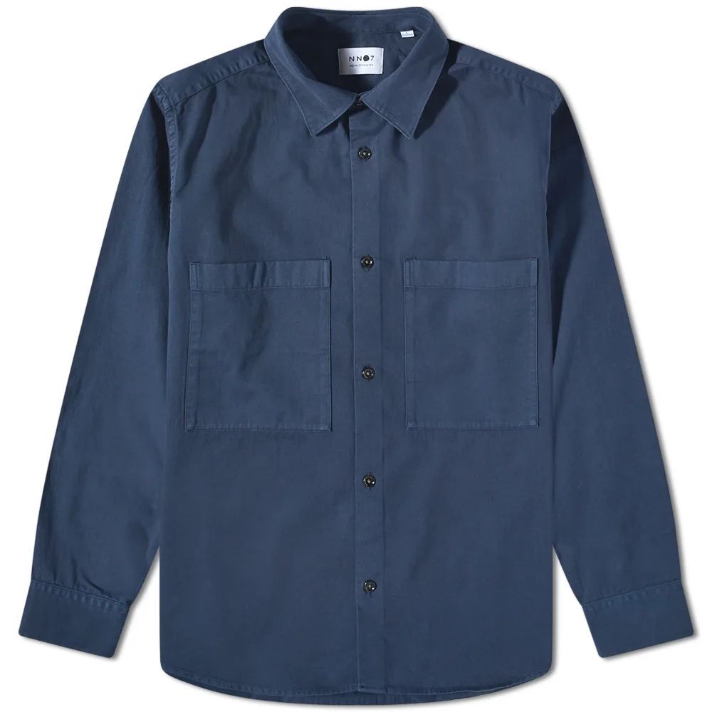 Men's Freddy Twill Patch Pocket Shirt Navy Blue