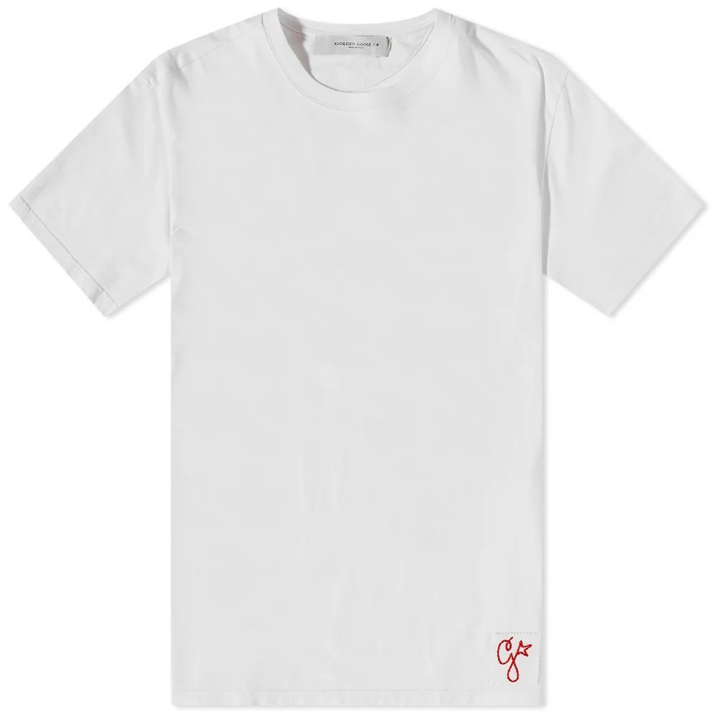 Men's Golden Distressed T-Shirt Vintage White