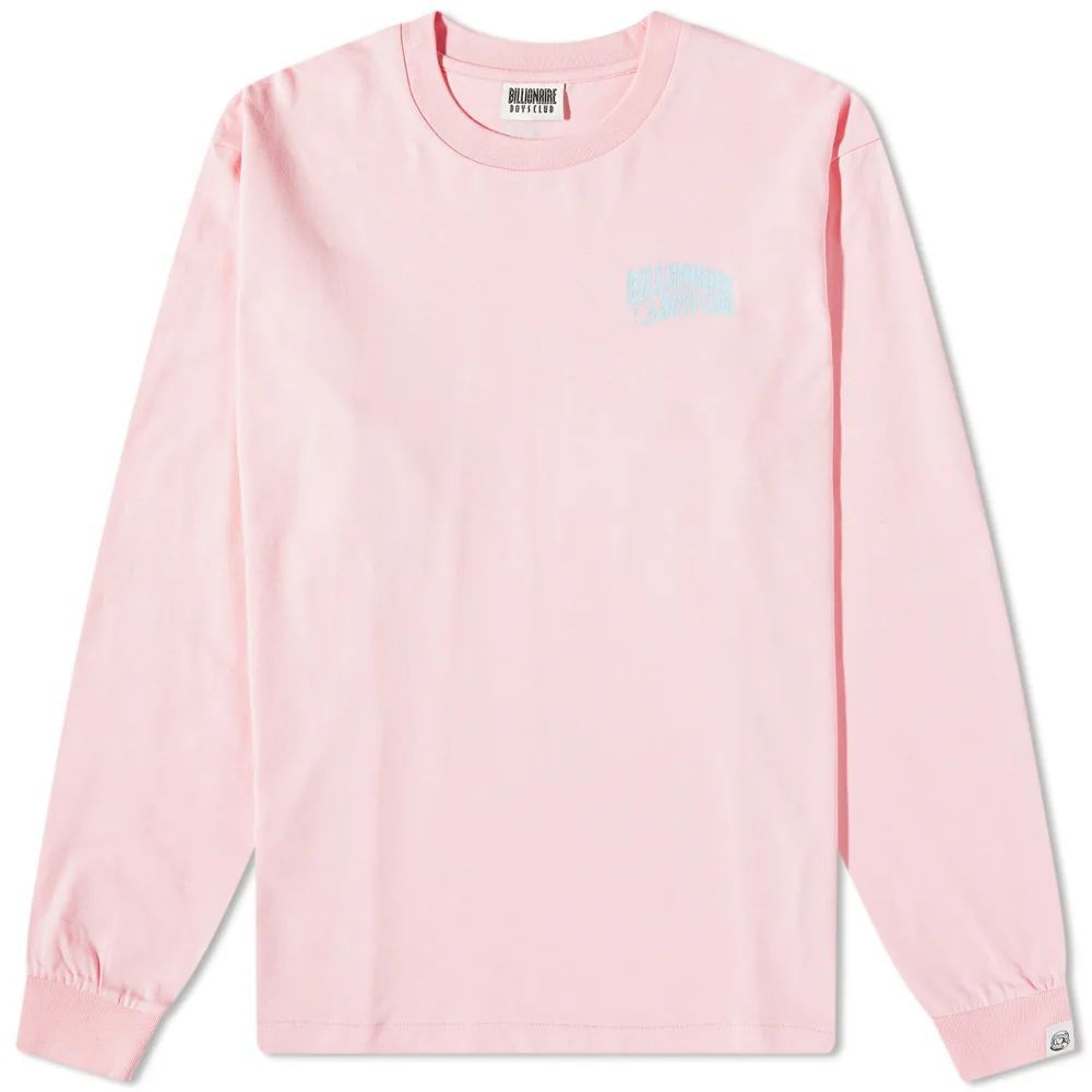 Men's Long Sleeve Small Arch Logo T-Shirt Pink