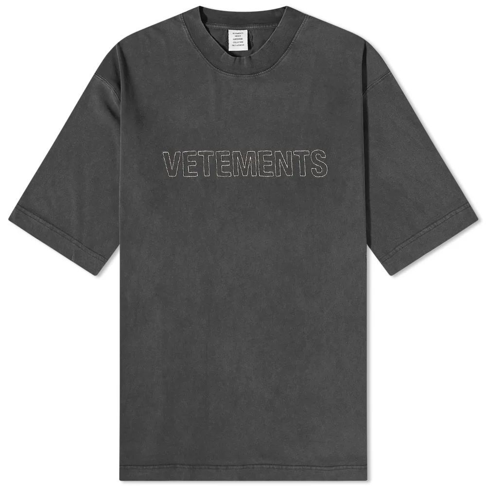 Men's Logo Outline T-Shirt Faded Black