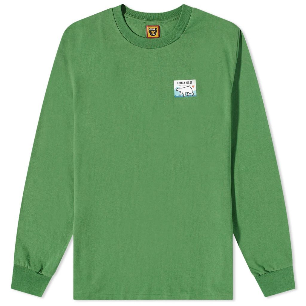 Men's Long Sleeve Polar Bear T-Shirt Green