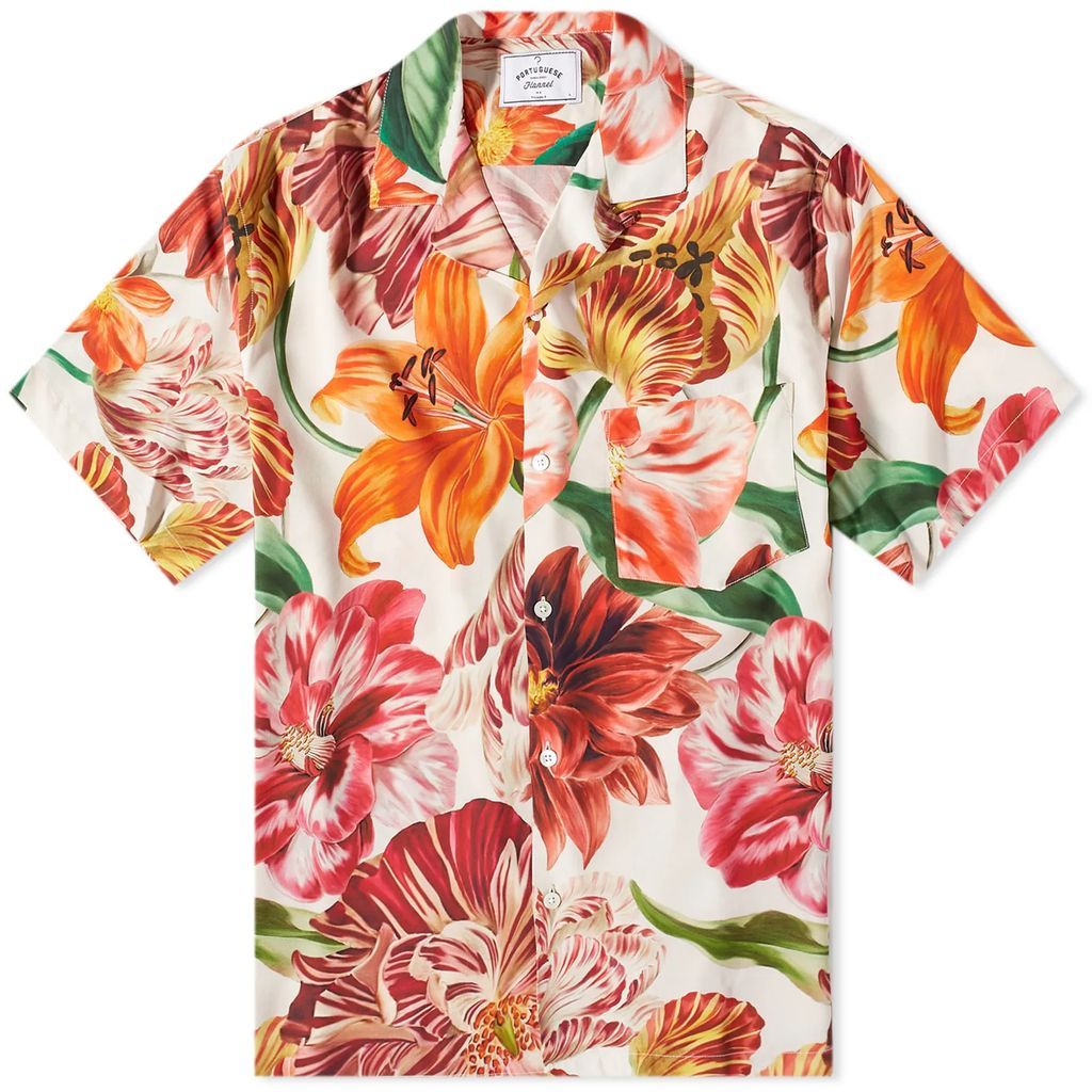 Men's Flowers Vacation Shirt White/Red