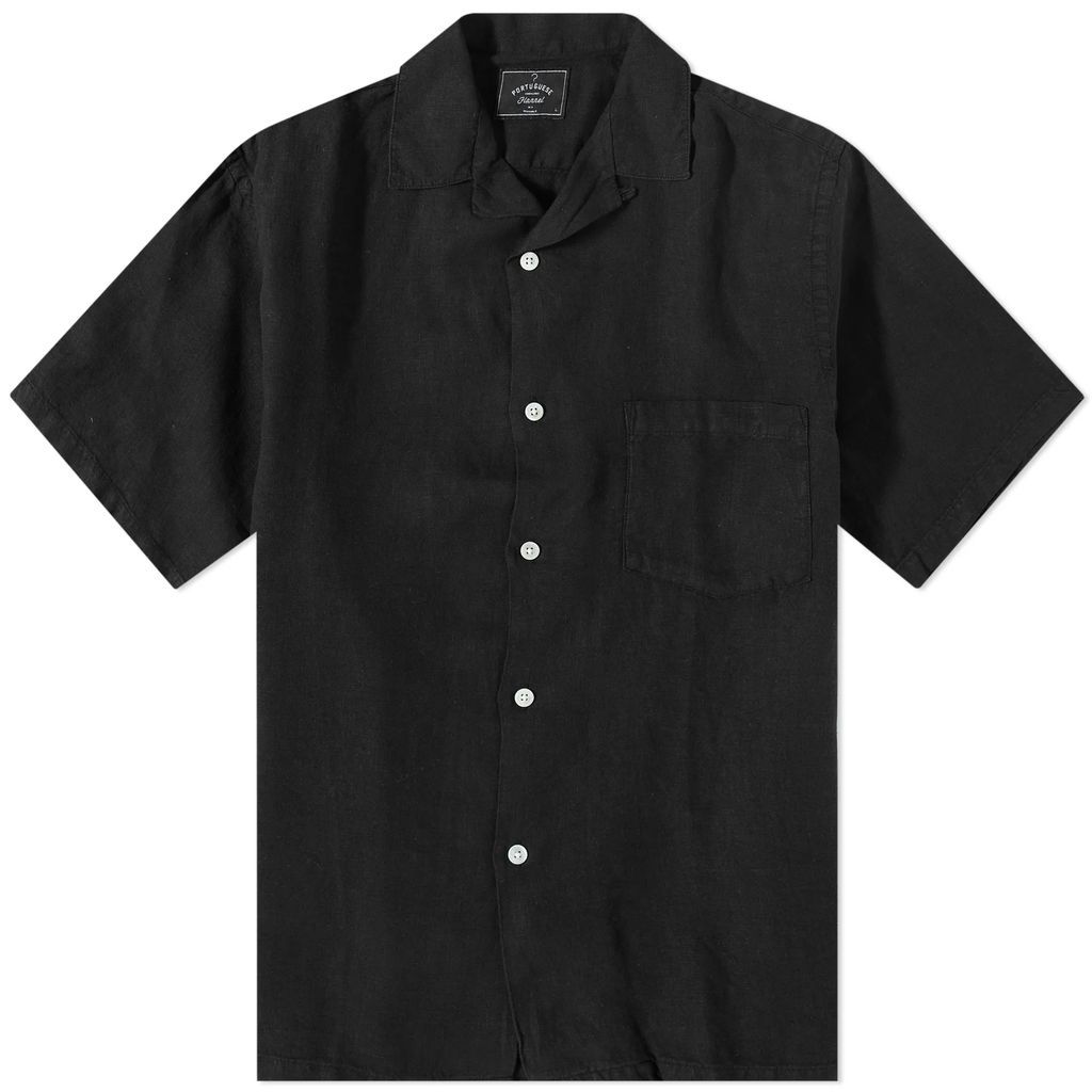 Men's Linen Camp Vacation Shirt Black