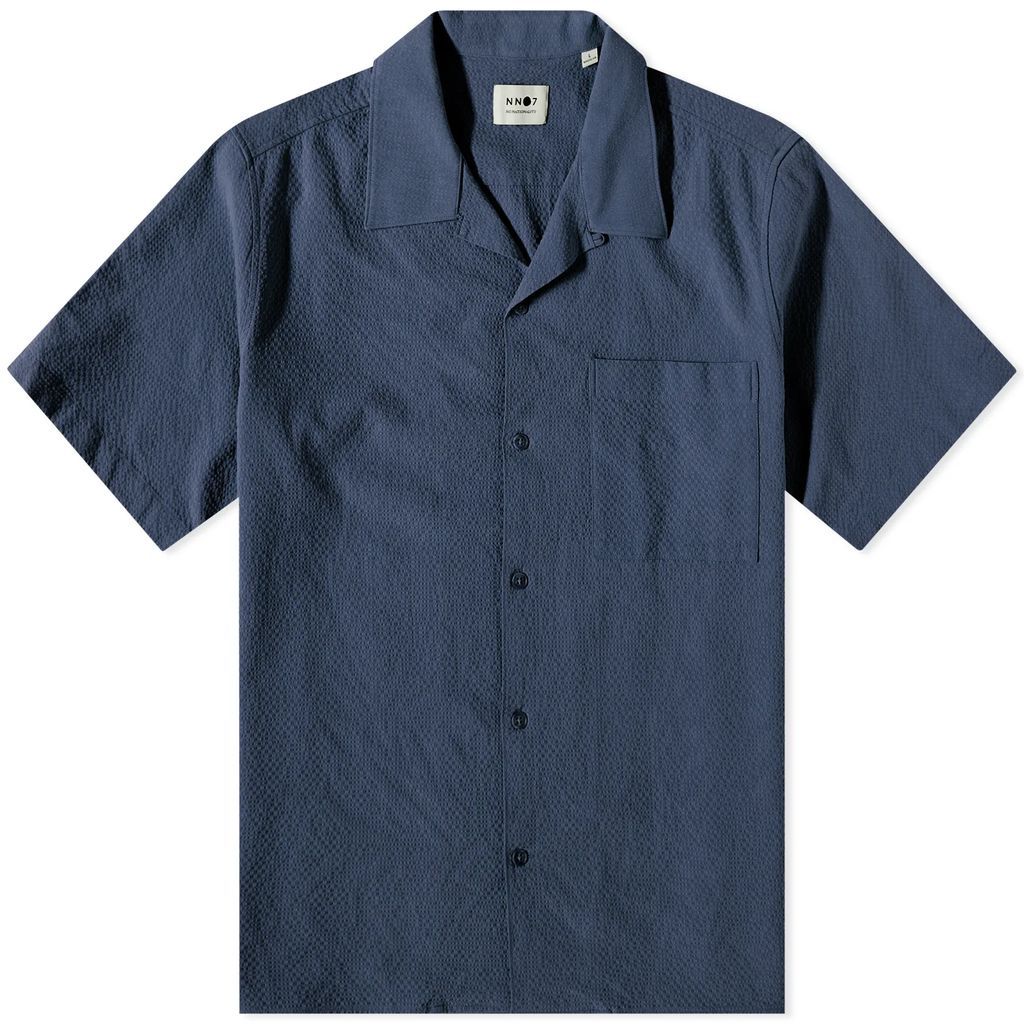 Men's Julio Seersucker Vacation Shirt Navy Blue