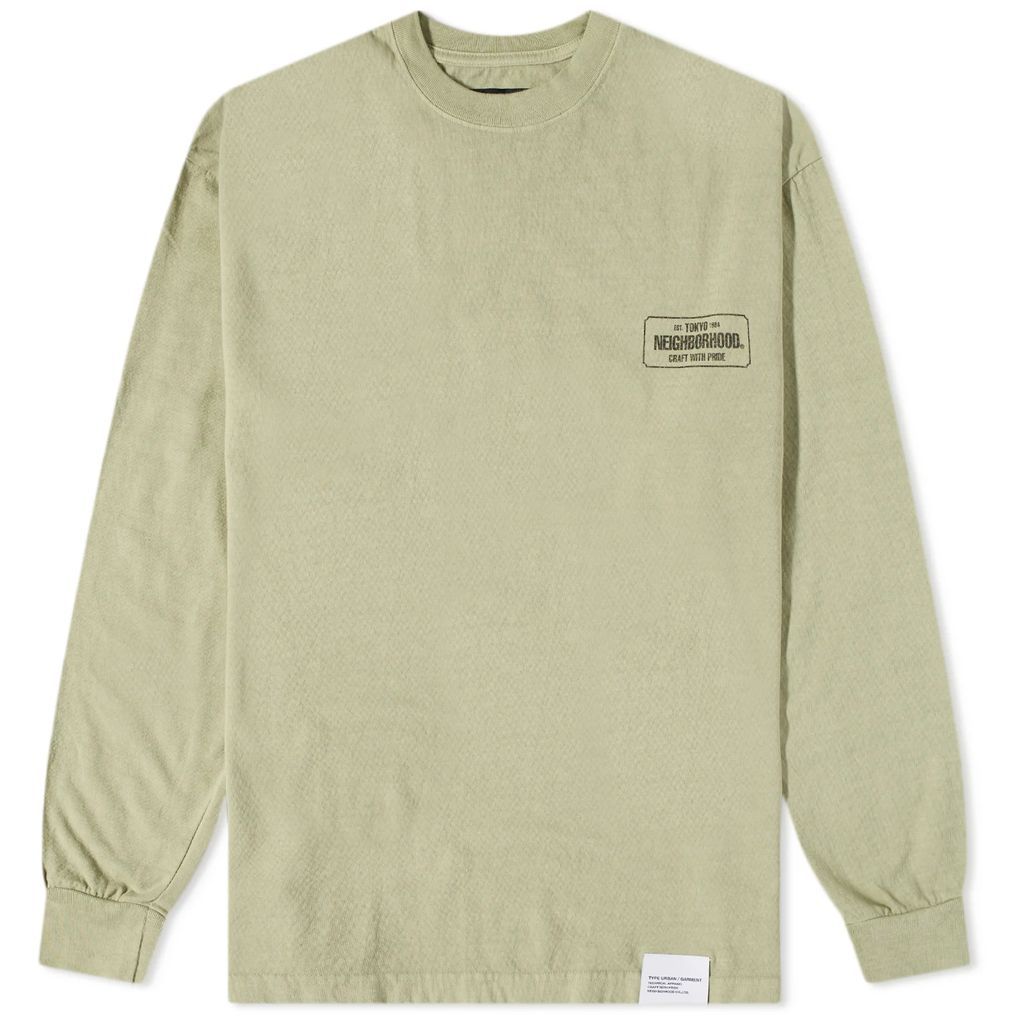 Men's Long Sleeve Sulfer Dyeing T-Shirt Sand