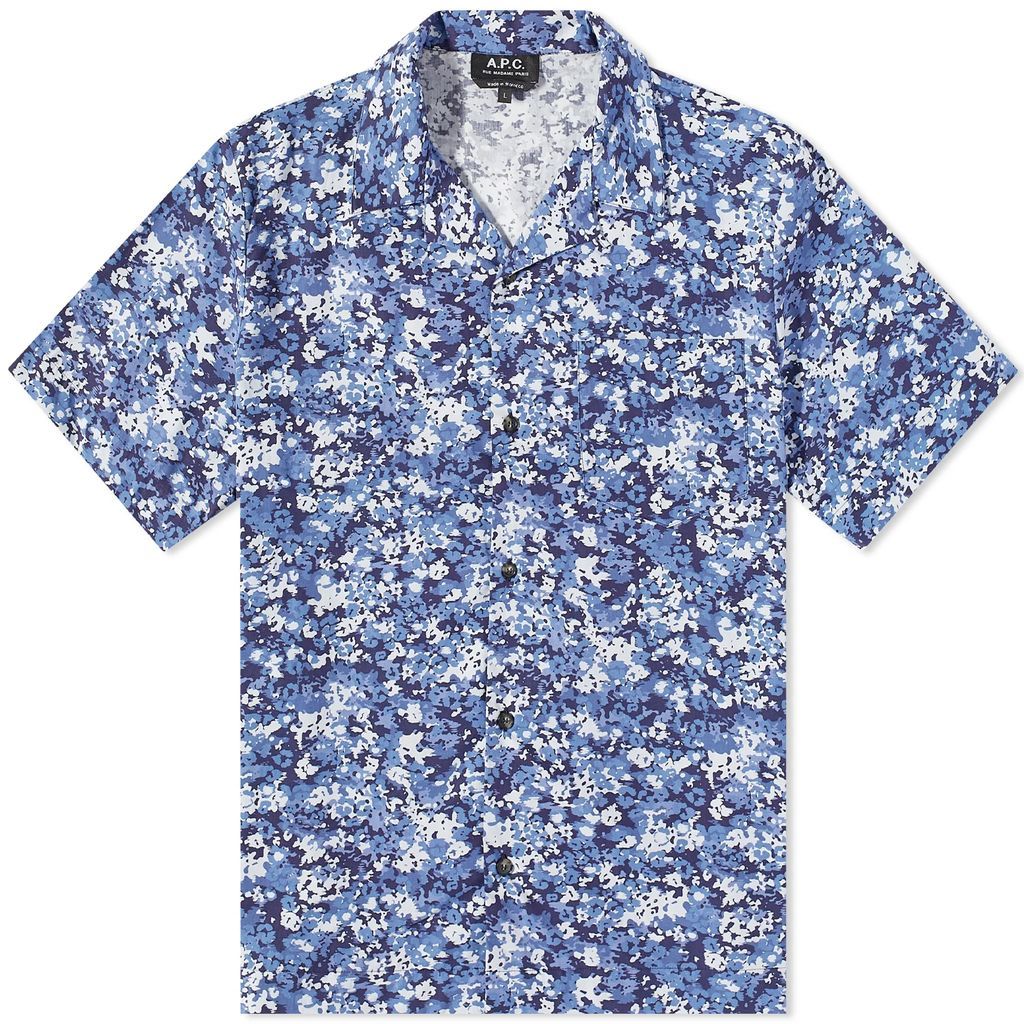 Men's Lloyd Floral Camo Short Sleeve Shirt Blue