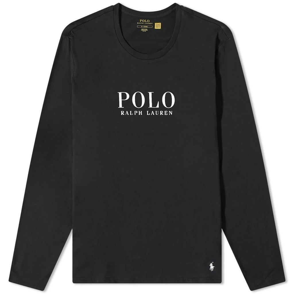 Men's Long Sleeve Logo Lounge T-Shirt Polo Black