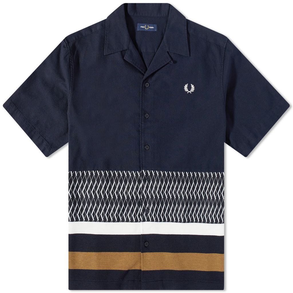 Men's Knitted Panel Vacation Shirt Navy
