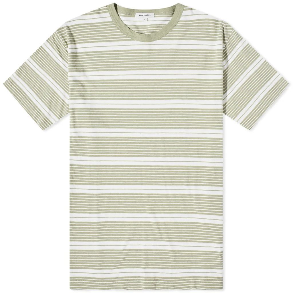 Men's Johannes Sunbleached Stripe T-Shirt Sunwashed Green