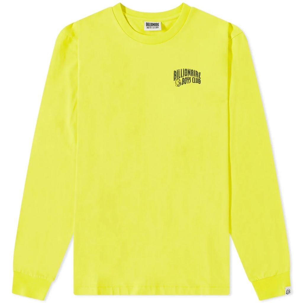 Men's Long Sleeve Small Arch Logo T-Shirt Acid Yellow