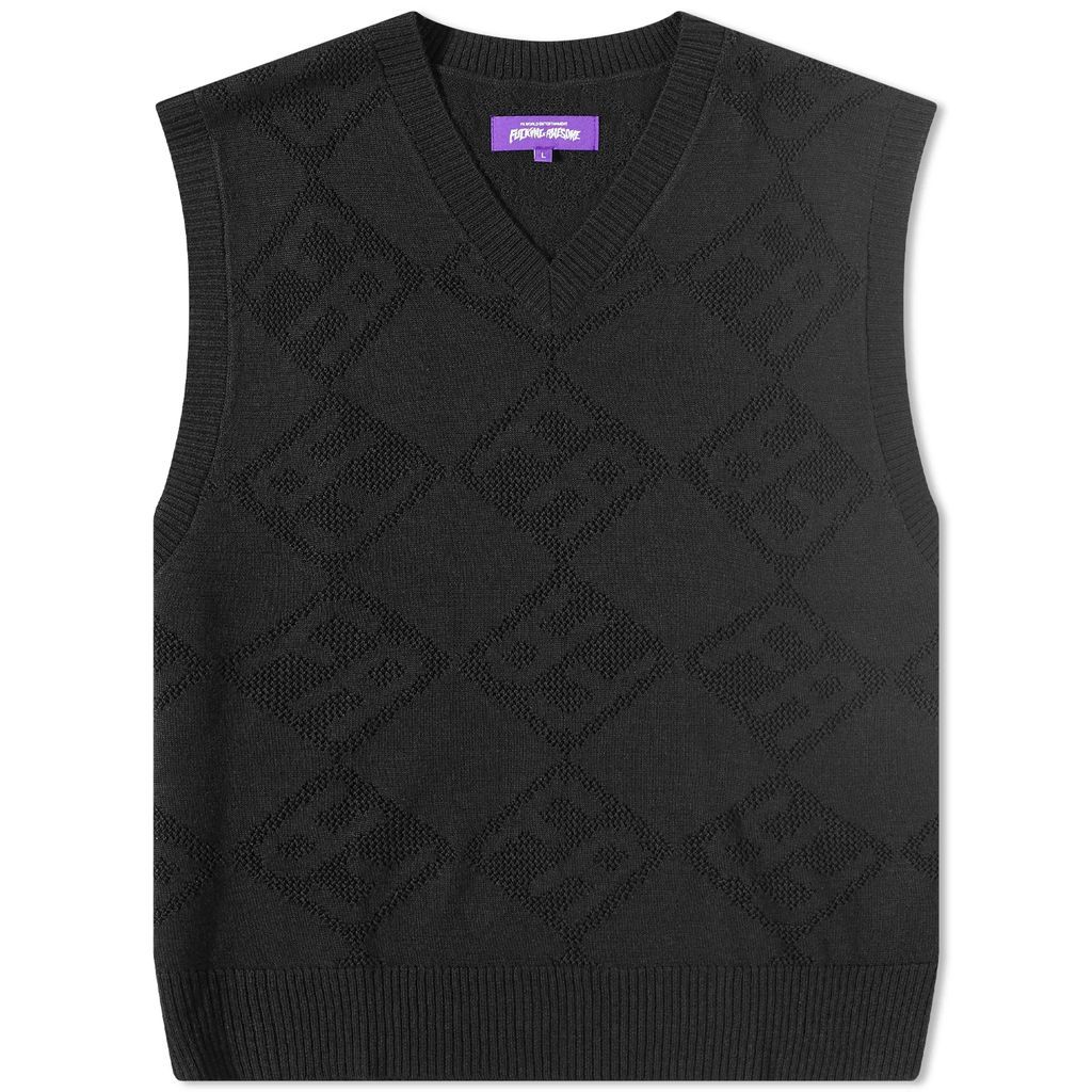 Men's Letter Square Vest Black