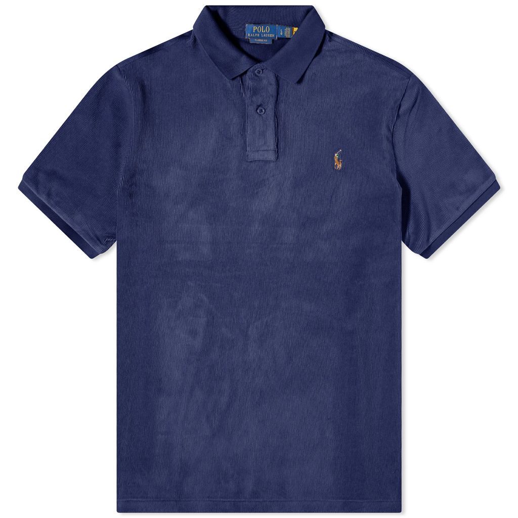 Men's Knitted Cord Polo Newport Navy