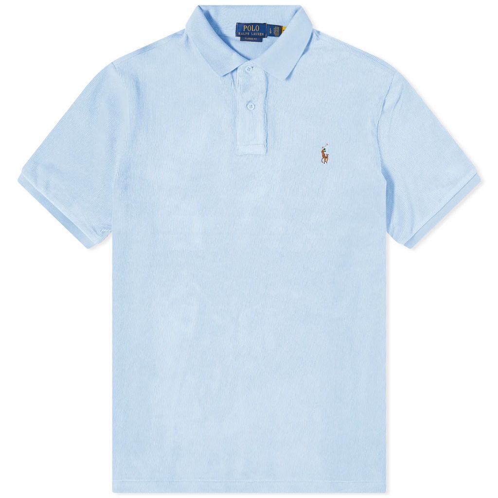Men's Knitted Cord Polo Austin Blue